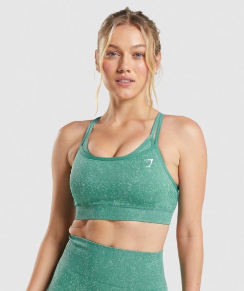 Women's Gymshark Adapt Fleck Seamless Sports Bra Green | NZ 0MLPHY